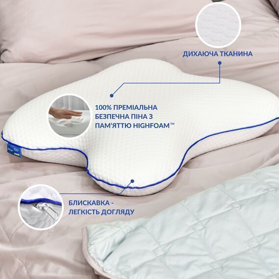 Подушка ортопедична MEMORY FOAM IDEIA метелик меморі 58х50х12 см