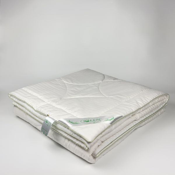 Одеяло хлопковое Iglen жаккардовый сатин облегченное 140x205 см