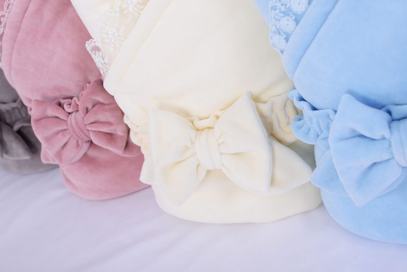 Конверт-одеяло Baby Veres ''Velour lace medium blue'' 80х80 см