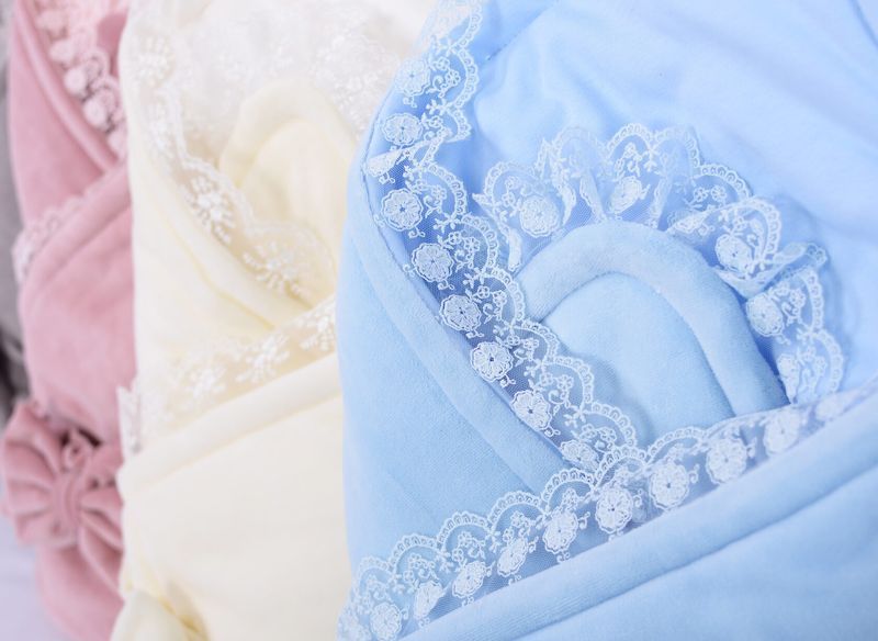 Конверт-одеяло Baby Veres ''Velour lace medium blue'' 80х80 см