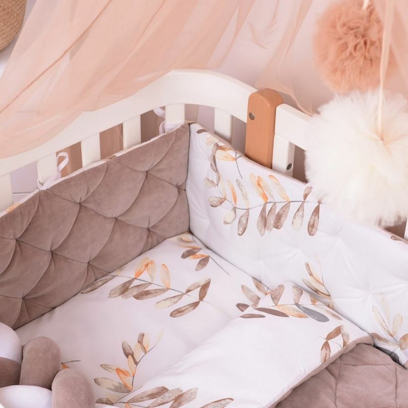 Постільний комплект Baby Veres "Velour Mokko leaves" (5од.) для новонароджених