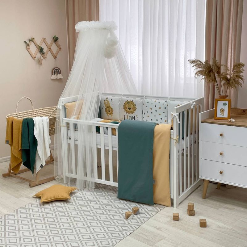 Комплект постельного белья Маленькая Соня Арт Дизайн "Львенок" малахит для новорожденного