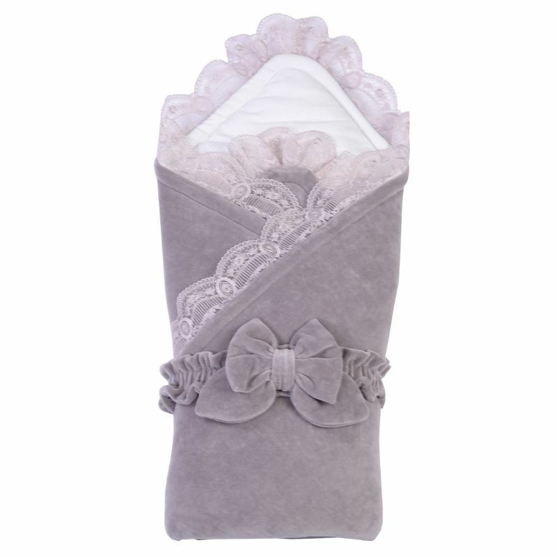 Конверт-одеяло Baby Veres ''Velour lace taup grey'' 80х80 см