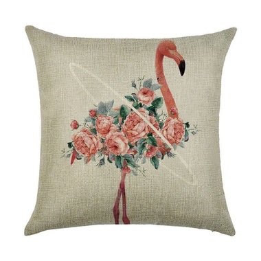 Подушка декоративная Berni Фламинго в цветах, 45x45