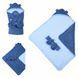 Конверт-одеяло с капюшоном Baby Veres ''Velour deep blue'' 80х80 см