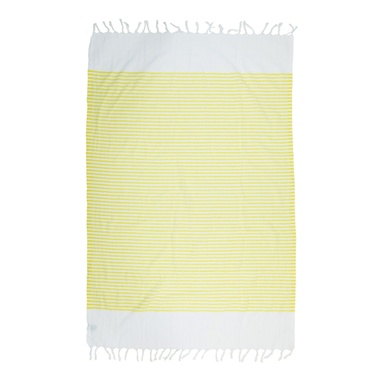 Полотенце Barine Pestemal White Imbat Yellow желтое 95x160 см