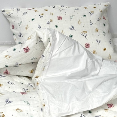 Комплект постельного белья в кроватку Flowers SoundSleep Муслин ясли