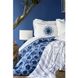 Постельное белье с покрывалом + пике Karaca Home Belina mavi ранфорс голубой евро