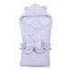 Конверт-одеяло с капюшоном Baby Veres ''Velour grey melange'' 80х80 см