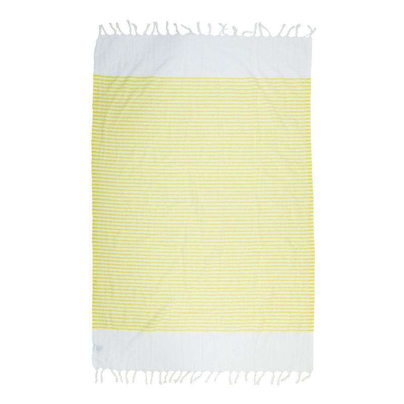 Полотенце Barine Pestemal White Imbat Yellow желтое 95x160 см