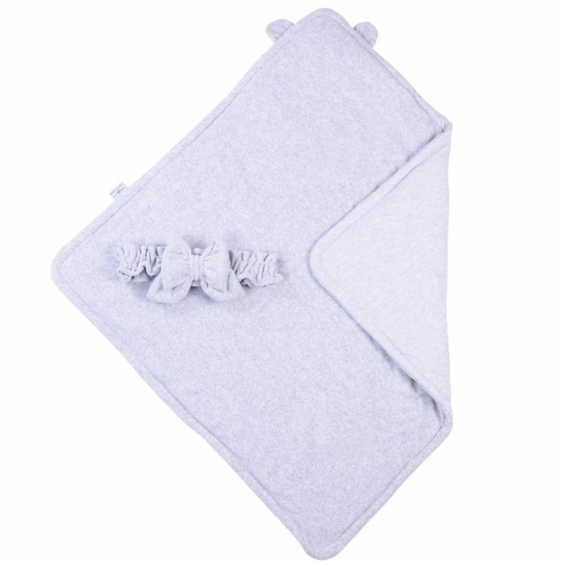 Конверт-одеяло с капюшоном Baby Veres ''Velour grey melange'' 80х80 см