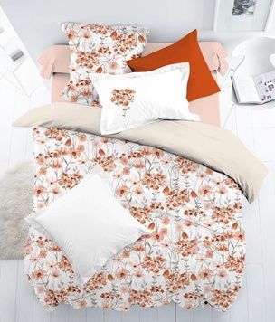 Постільна білизна бязь LORINE orange flowers євро