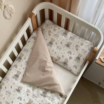 Комплект постільної білизни Маленька Соня Baby Mix Ведмедик boy синій для новонародженого