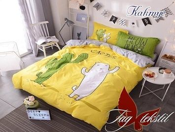 Постельное белье TAG подростковое 1.6 с компаньоном Кактус