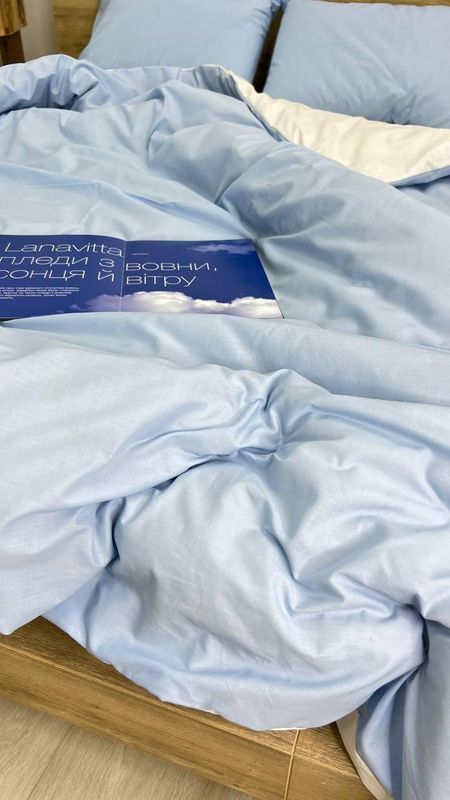 Комплект постельного белья Lusil Голубой белый семейный