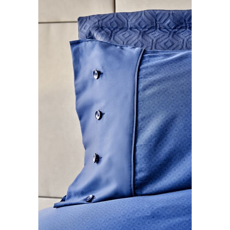 Постельное белье с покрывалом + плед Karaca Home Infinity lacivert 2020-1 хлопок с синтетикой синий евро