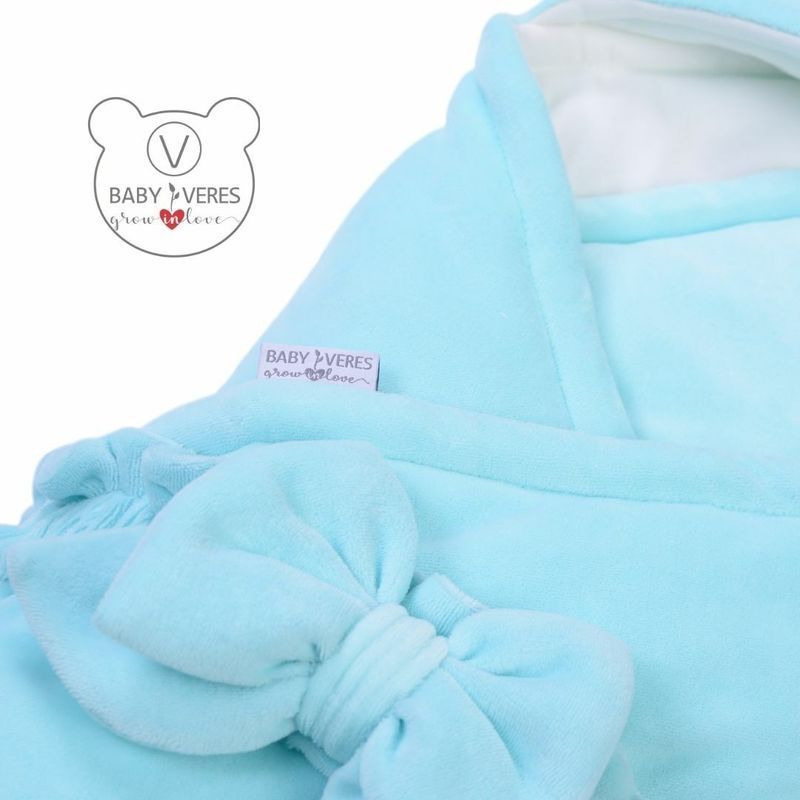 Конверт-одеяло с капюшоном Baby Veres ''Velour mint'' 80х80 см