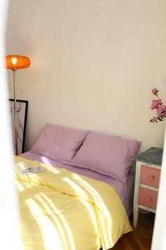 Постільна білизна Bedclozzzes ранфорс лавандовий+лимонний (№106+20) євро
