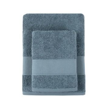 Полотенце махровое Lotus Home Dena navy серо-синее 50x90 см