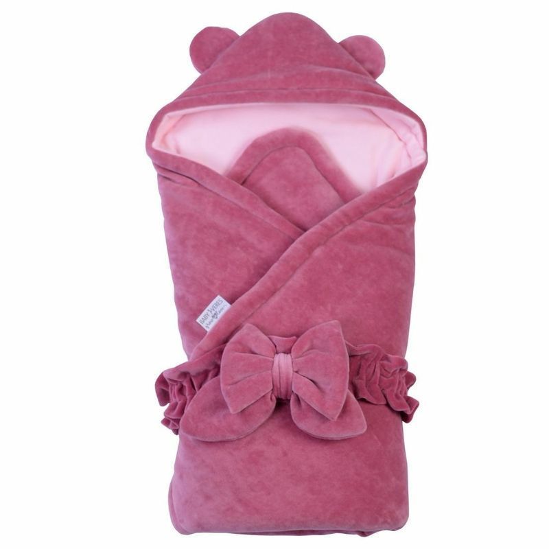 Конверт-одеяло с капюшоном Baby Veres ''Velour wild rose'' 80х80 см