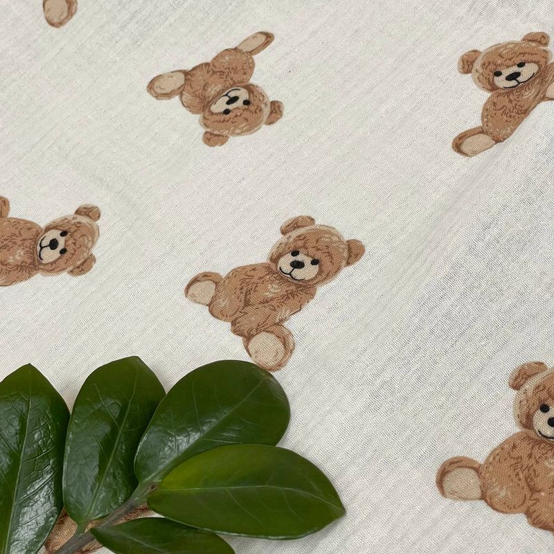Простирадло Маленька Соня муслін у візочок Teddy на молочному 45x80 см