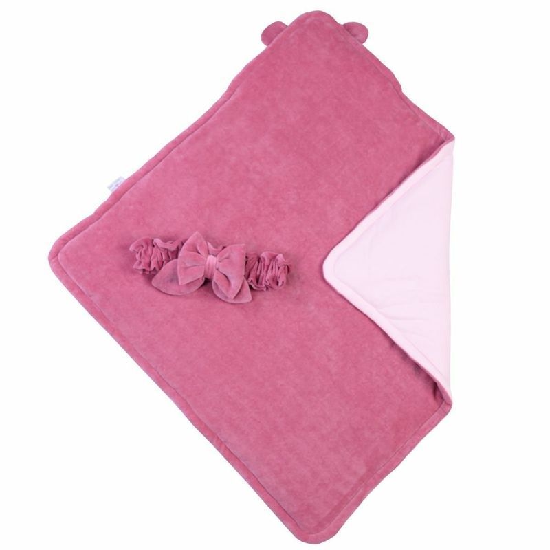 Конверт-одеяло с капюшоном Baby Veres ''Velour wild rose'' 80х80 см