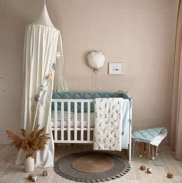 Комплект постільної білизни Маленька Соня Baby Mix Перо м'ята для новонароджених