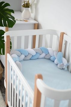 Бампер-коса Baby Veres White Blue Grey 15х120
