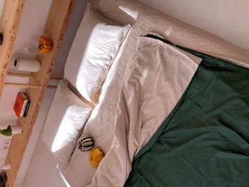 Постільна білизна Bedclozzzes сатин бежевий+смарагдовий (№7+54) полуторний