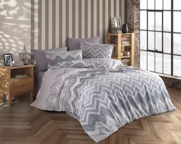 Постільна білизна бязь LORINE grey zigzag двоспальний