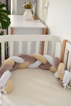 Бампер-коса Baby Veres White Mokko Beige 15х120