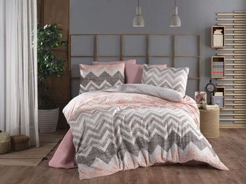 Постільна білизна бязь LORINE pink zigzag двоспальний