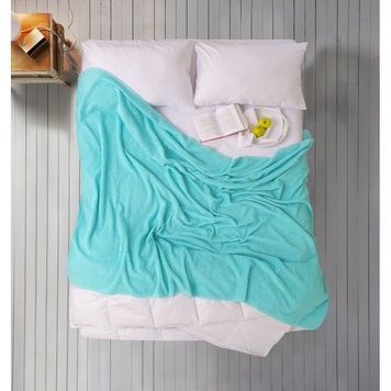 Простирадло махрове Iris Home Aruba blue ментоловий 190х220 см