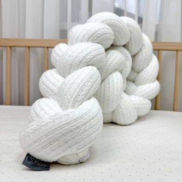 Бортик-коса Маленька Соня трикотажна в'язка білий 15x120 см