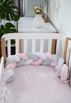 Бампер-коса Baby Veres White Pink Grey 15х120