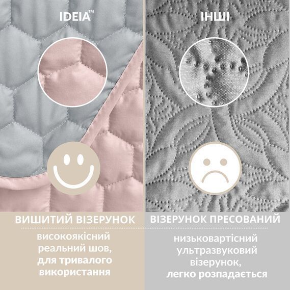 Покрывало на кровать SILHOUETTE IDEIA двустороннее мята 240x260 см