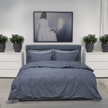 Постільна білизна Lotus Home Basic сатин premium сірий на блискавці евро