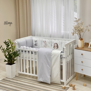 Комплект постельного белья Маленькая Соня Арт Дизайн "Friends" серый для новорожденных