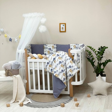 Комплект постільної білизни Маленька Соня Happy night Левеня з машинкою для новонароджених