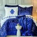 Постельное белье с покрывалом + плед Karaca Home Volante lacivert хлопок синий евро