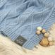 Плед вязаный Маленькая Соня ромб-коса голубой 80х100 см