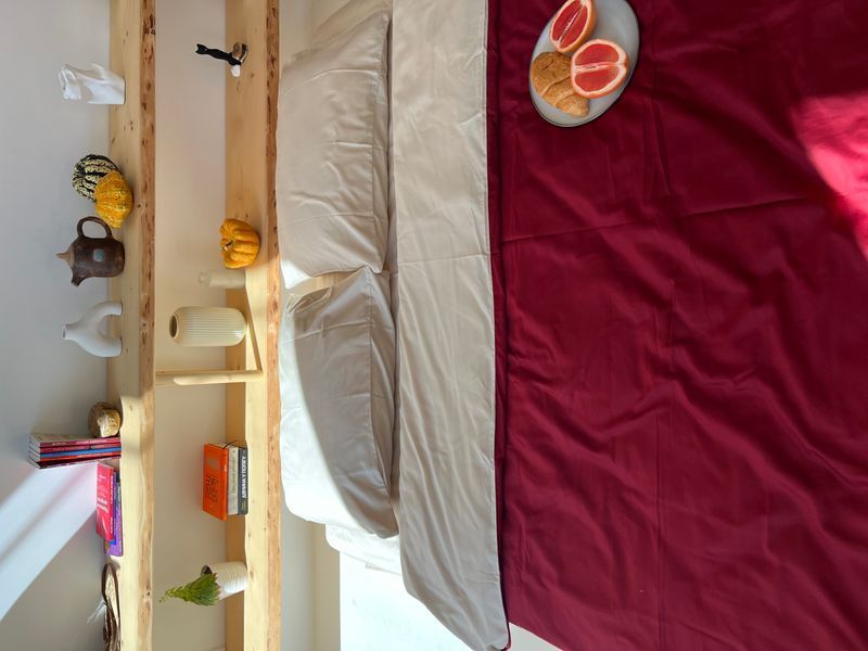 Постільна білизна Bedclozzzes сатин бежевий+бордовий (№7+57) полуторний