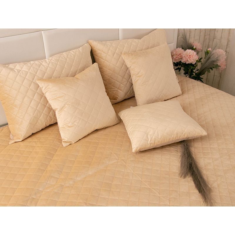 Подушка Руно декоративная двухсторонняя &ldquo;Velour&rdquo; Beige ромб 40x40 см
