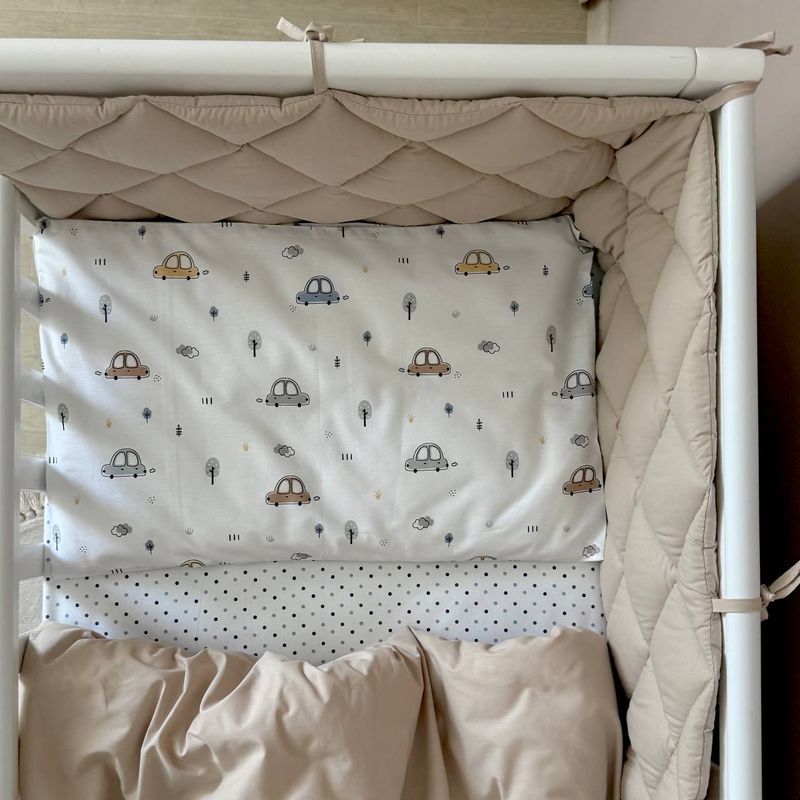 Комплект постельного белья Маленькая Соня Baby Dream New &laquo;Машинки&raquo; голубые для новорожденного