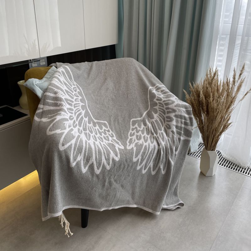 Плед хлопковый SoundSleep Wings серый 140x200 см