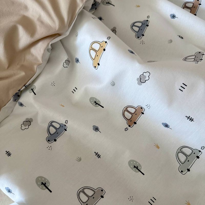Комплект постельного белья Маленькая Соня Baby Dream New &laquo;Машинки&raquo; голубые для новорожденного