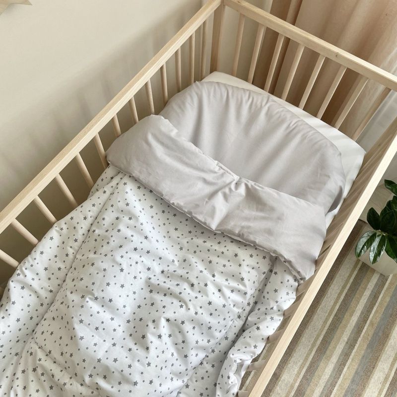 Комплект постельного белья Маленькая Соня SMART звезда россыпь серая для новорожденного