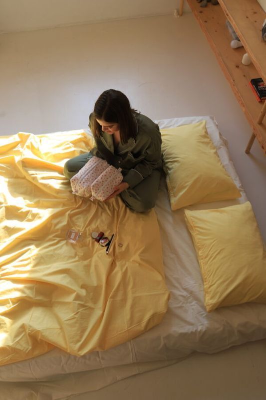 Постельное белье Bedclozzzes ранфорс Лимонный тарт (№20+№2) семейный
