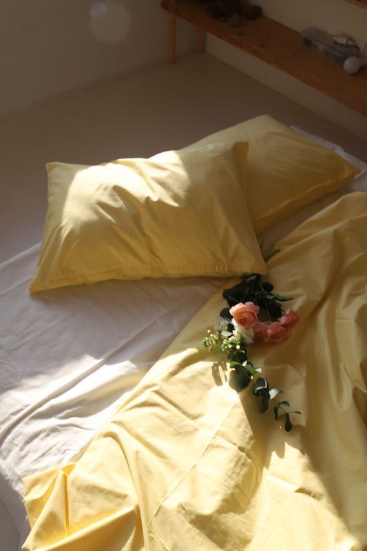 Постельное белье Bedclozzzes ранфорс Лимонный тарт (№20+№2) семейный