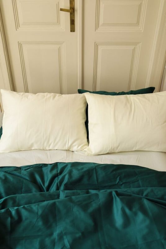 Постельное белье Bedclozzzes сатин emarald + milk (№59+3) семейный